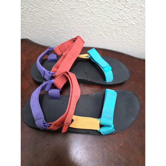 Teva Men Colorful Adjustable Strap Hiking Sandals In Purple Red Yellow & Teal Si - Picture 3 of 10